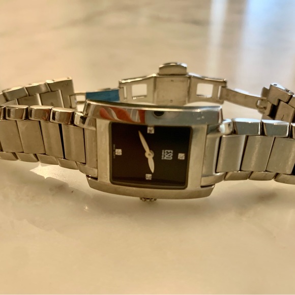 ESQ MOVADO Venture Stainless Steel Diamond Quartz Tank Ladies Watch - Picture 8 of 9